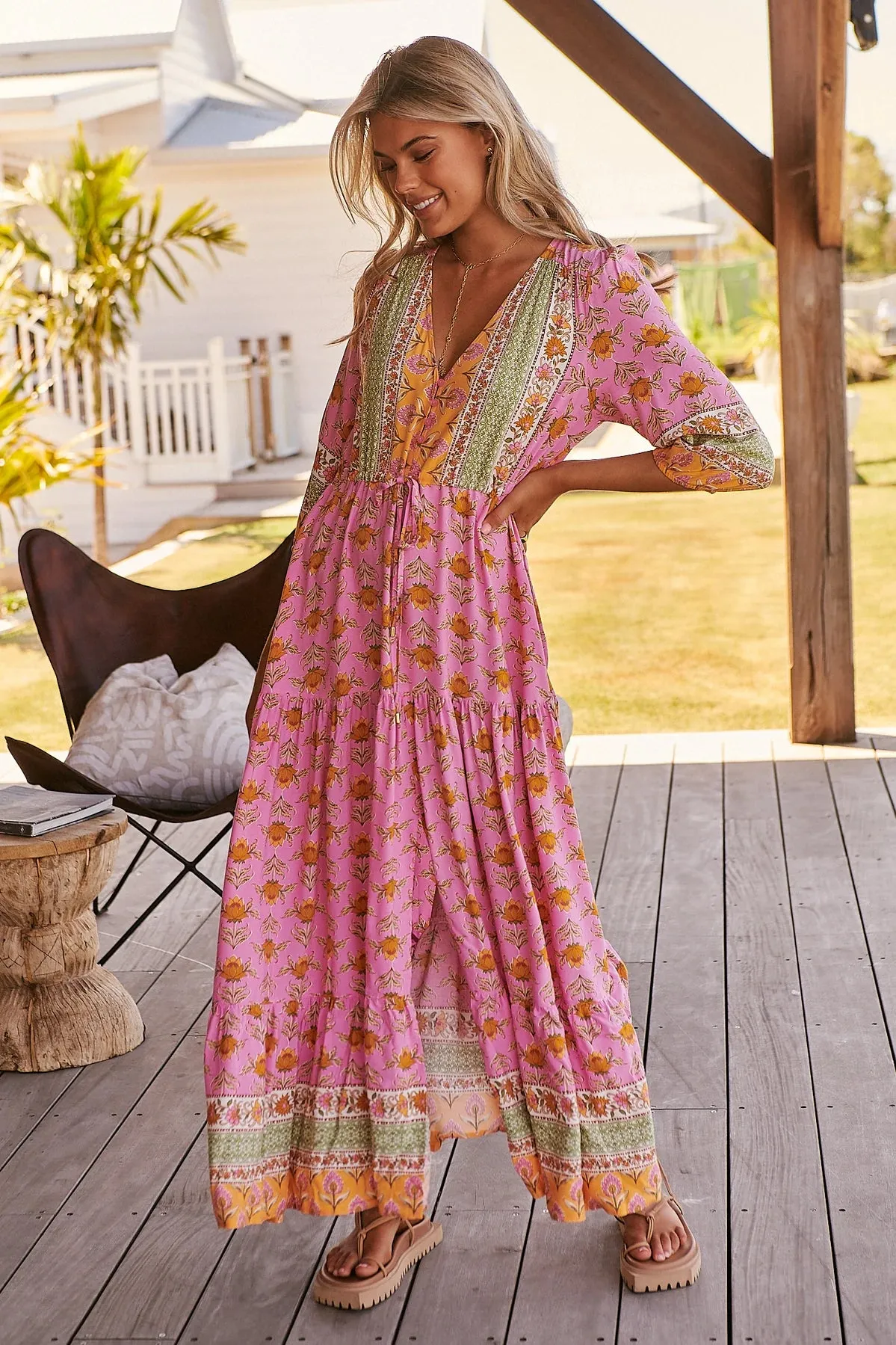 Tessa Maxi Dress Blushing Meadow Print