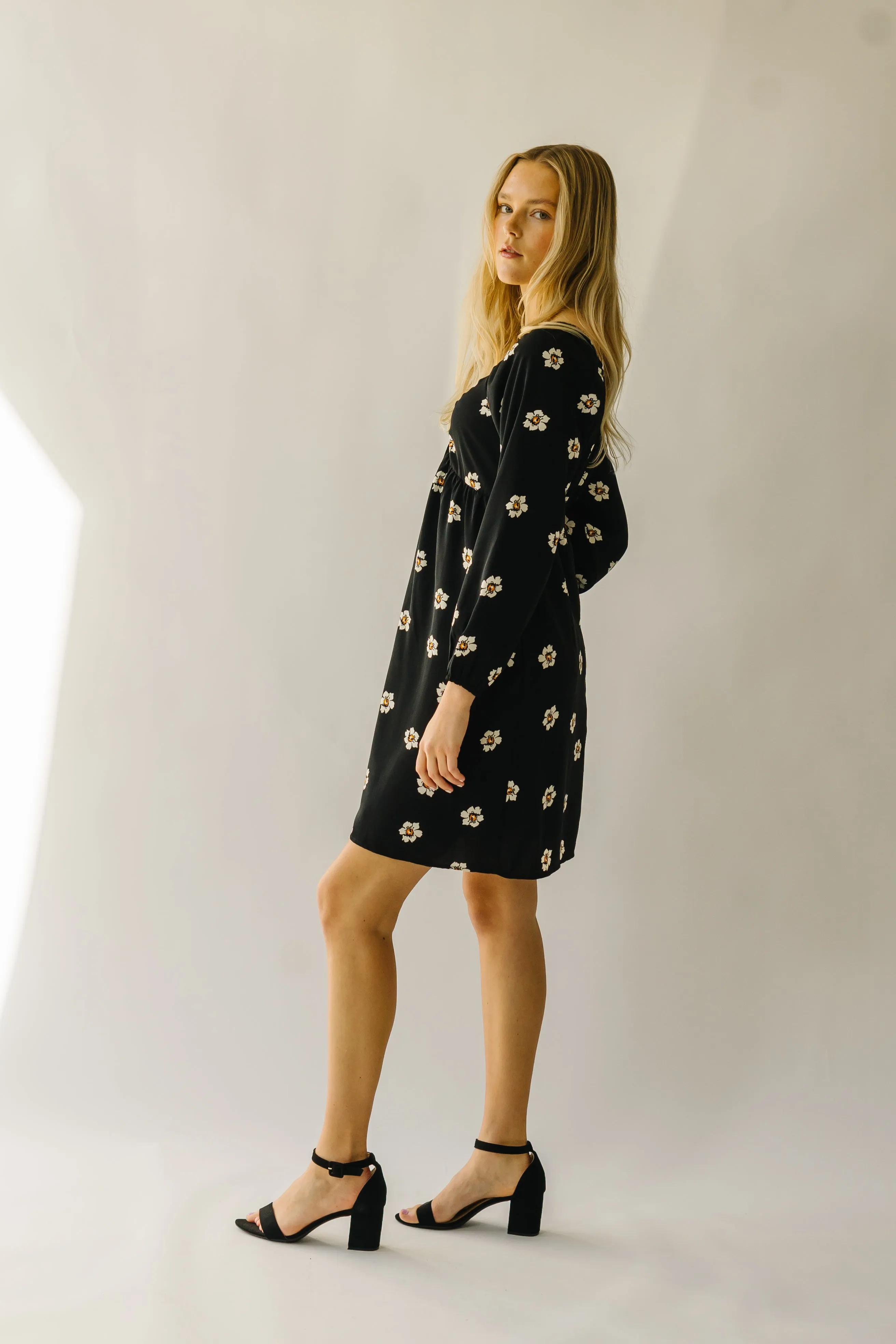 The Gwenevere Floral Detail Dress in Black