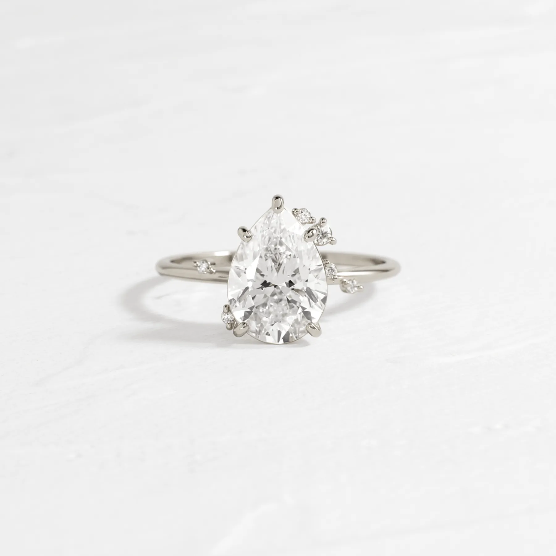 To A Flame Ring, Pear Cut