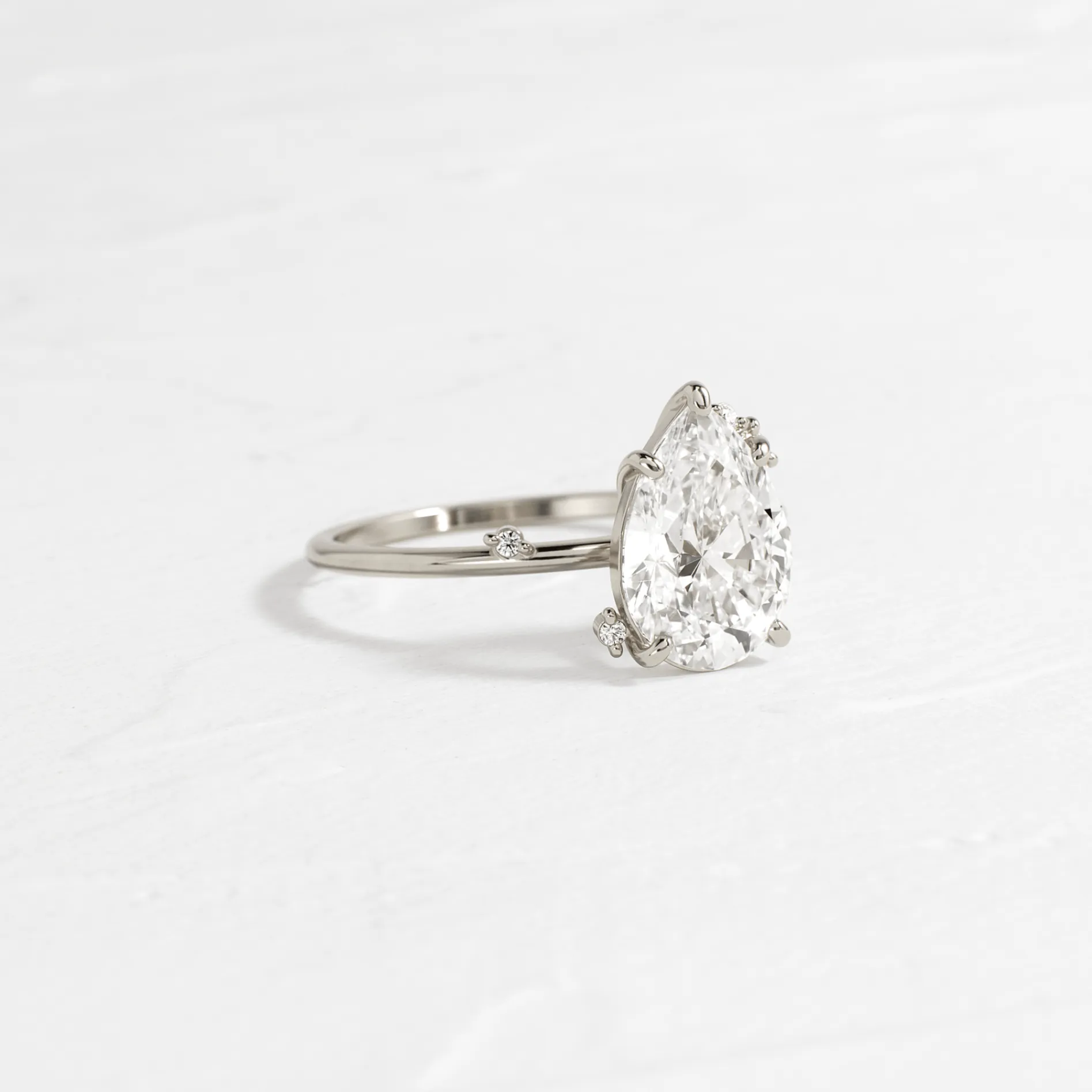 To A Flame Ring, Pear Cut