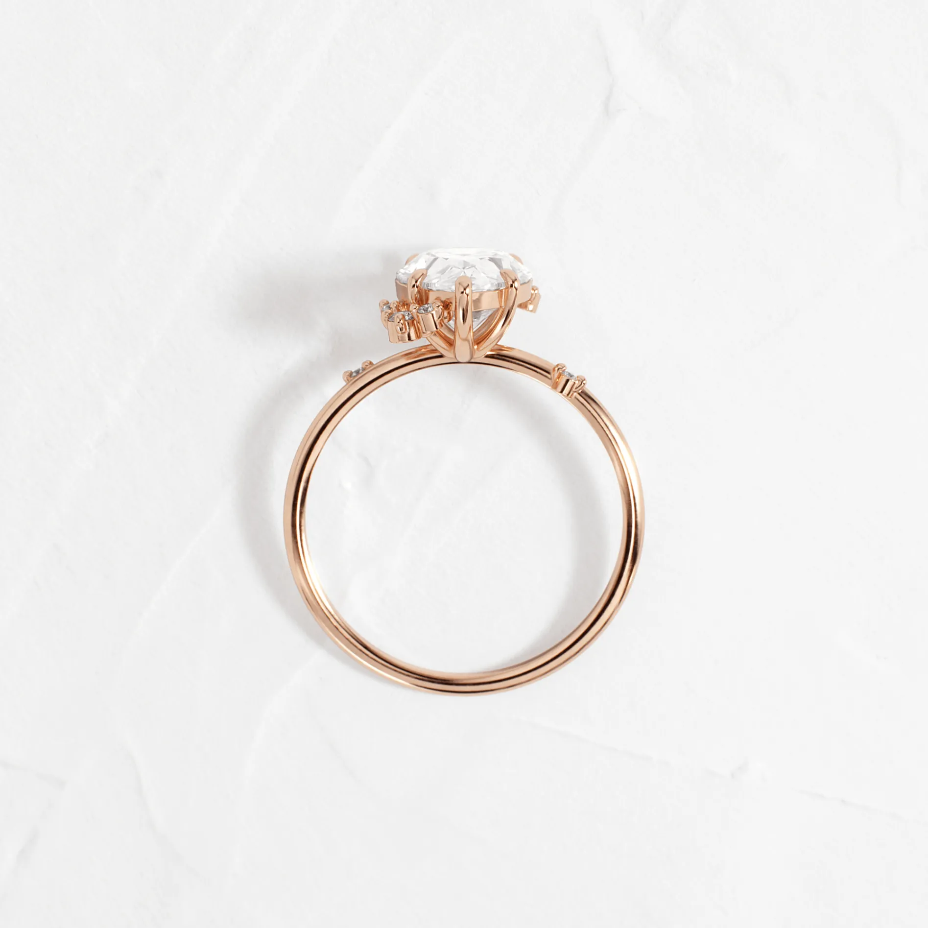 To A Flame Ring, Pear Cut