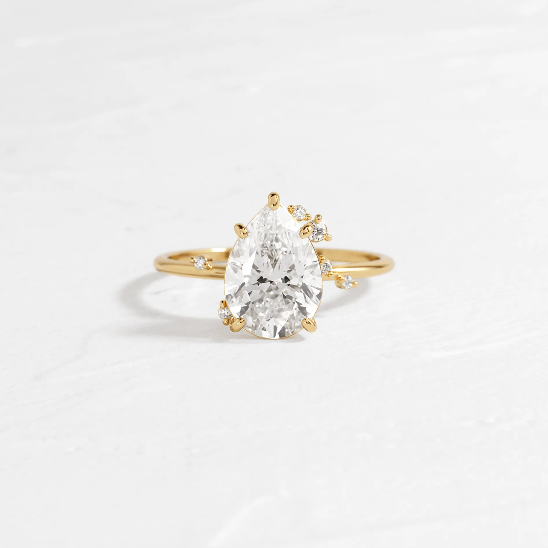 To A Flame Ring, Pear Cut