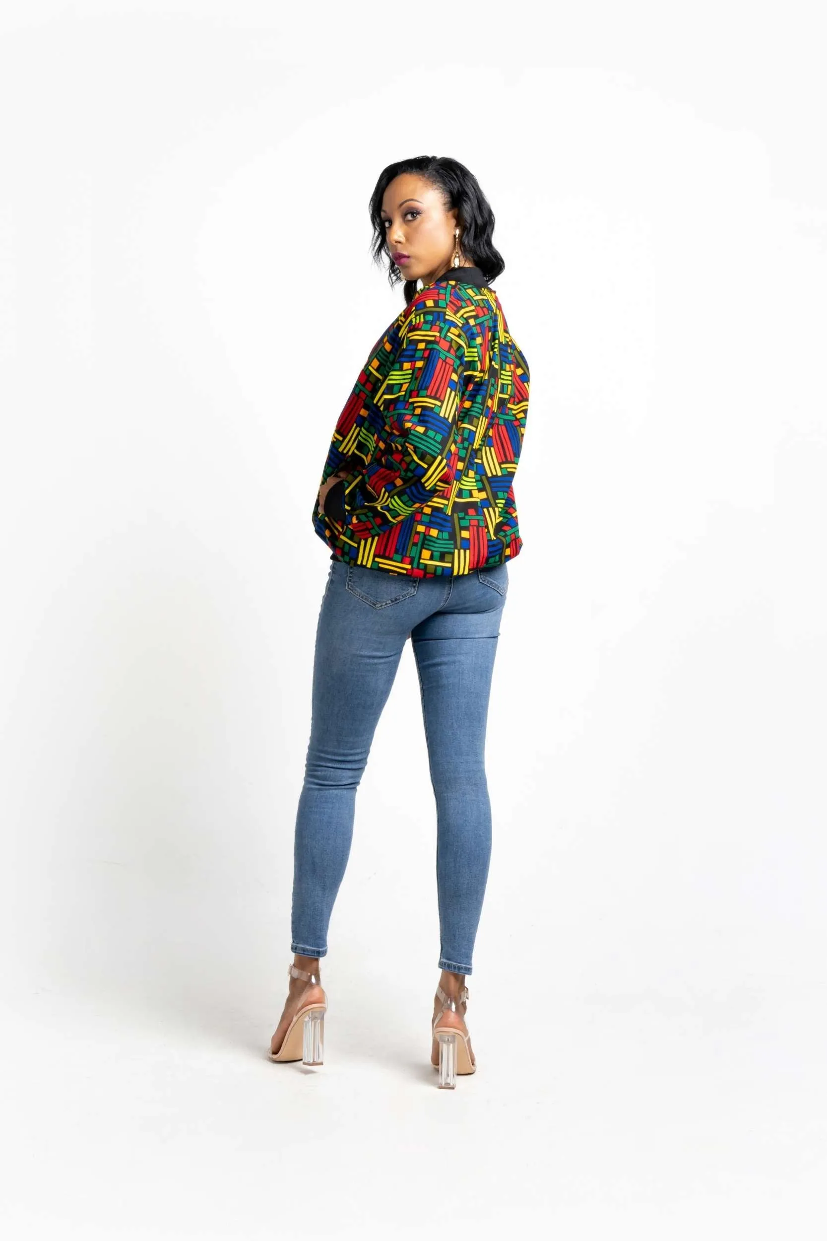 UZI African Print Unisex Bomber Jacket