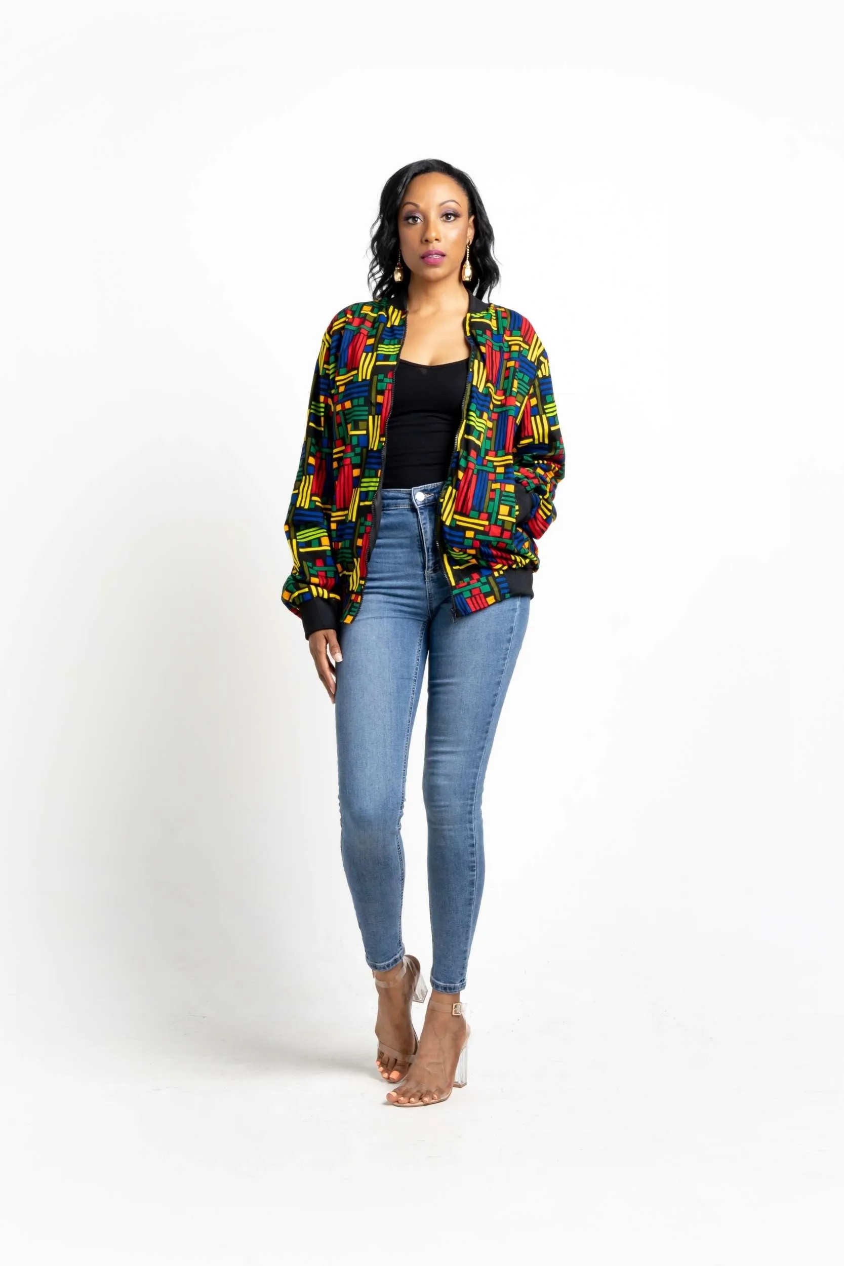 UZI African Print Unisex Bomber Jacket