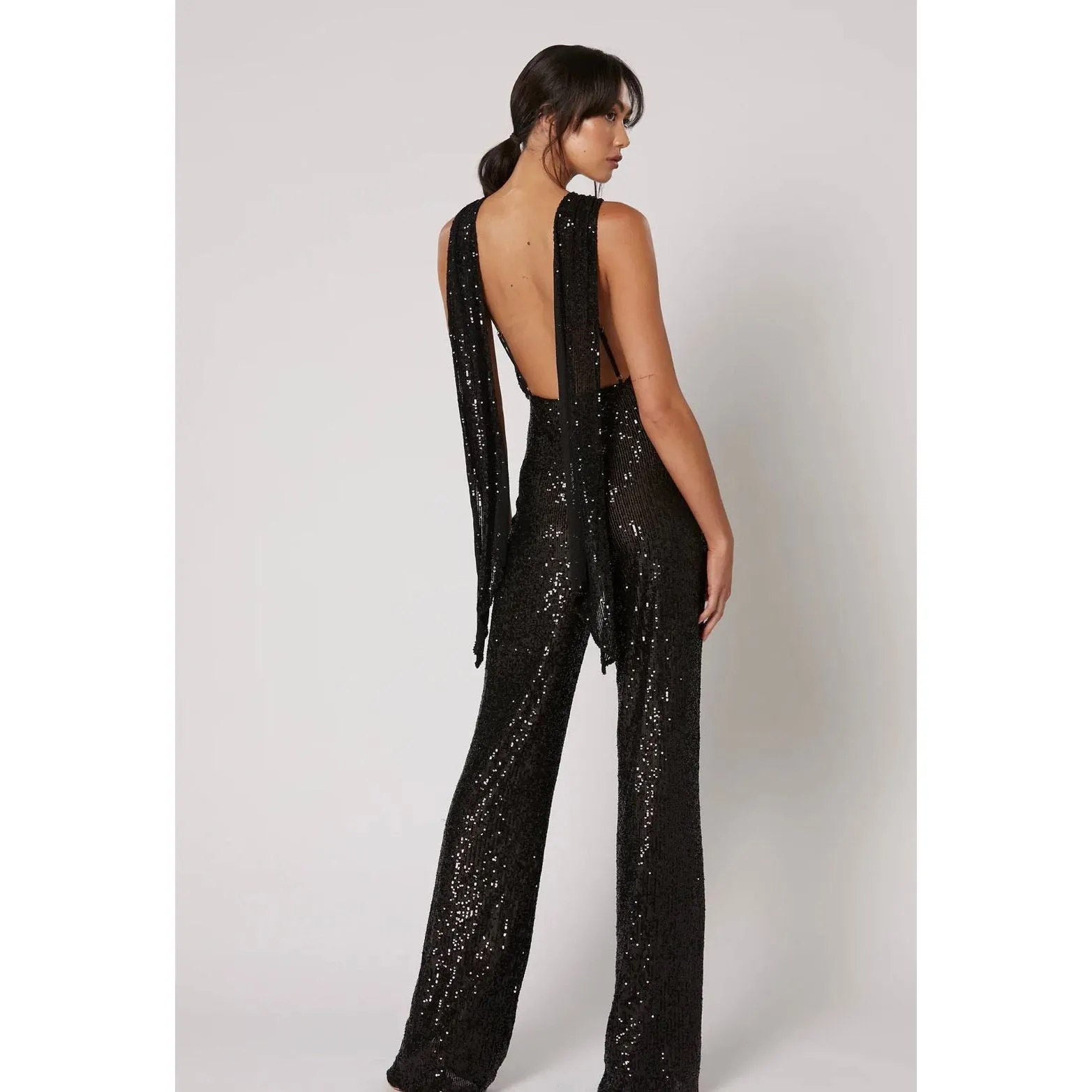 Winona Amara Jumpsuit - Black Sequin